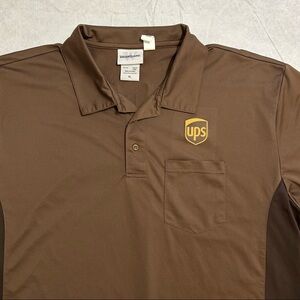 UPS WearGuard Men's XL Short Sleeve Polo Brown Employee Delivery Driver Uniform